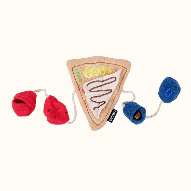 CHEWFFON 法式薄餅 藏食嗅聞玩具 啾啾聲 狗玩具 寵物玩具