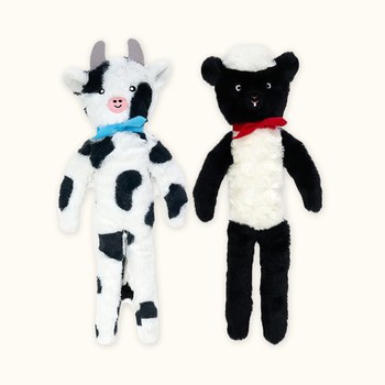 ZippyPaws 就愛在一起-綿羊&乳牛 啾啾聲 寵物玩具