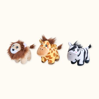 ZippyPaws 毛茸茸夥伴 獅子&長頸鹿&斑馬 啾啾聲 狗玩具 寵物玩具