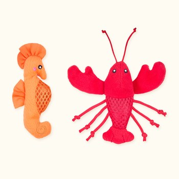 ZippyPaws 海底總動員 小海馬&小龍蝦 附貓草 貓玩具 寵物玩具